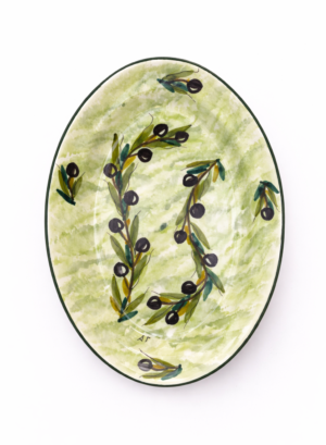 ΠΙΑΤΕΛΑ ΟΒΑΛ ΕΛΙΑ ΠΡΑΣΙΝΟ ΦΟΝΤΟ